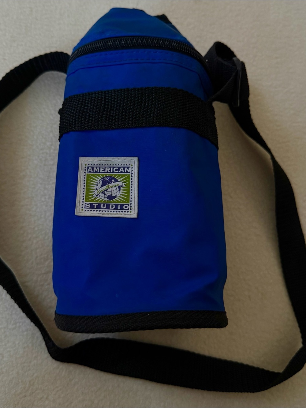 Vintage Blue American Studio Water Bottle Holder Crossbody Bag